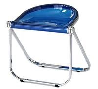 MESCXTY Acrylic Folding Chair,Crystal Clear Dining Chairs Stools,Thickened Plastic Armless Dining Chair Bar Stools,for Home, Office, Living Room, Dining Room and Outdoor, Blue