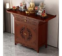 MESCXTY Altar Table with Storage Cabinet, Personal Shrine Table, Easy Assembly, Double Door Design,Carved Design, for Incense and Pray(47.2 * 15.8 39.4in)