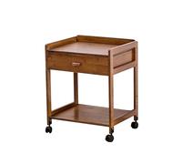 MESCXTY Bamboo Nightstand with Drawer, Mobile Storage Cabinet for Bedside or Sofa, Simple End Table Spacious Top & Shelving Bedroom, Living Room(46x38x57cm(18x15x22in), Brown)
