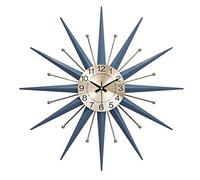MESCXTY Big Metal Clock, 27.5 inch Starburst Non-Ticking Silent Quartz Modern Mid-Century s Battery Operated 3D Art Clock Large Decorative for Living Room Decor