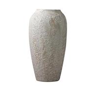 MESCXTY Cement Texture Ceramic Vase, Rustic Decorative Flower Planter Home Office Decoration, 7.48 x 11.41 Inch(Color:Light Gray - 6.69x13.38 Inch)