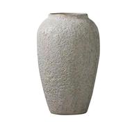 MESCXTY Cement Texture Ceramic Vase, Rustic Decorative Flower Planter Home Office Decoration, 7.48 x 11.41 Inch(Color:Light Gray - 7.48x11.41 Inch)
