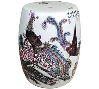 MESCXTY Decorative Ceramic Garden Stool, Glazed Flower and Bird Landscape Changing Shoe Stool Drum Suitable for Outdoor Garden, Living Room, Terrace, Etc.(The Peaceful World)
