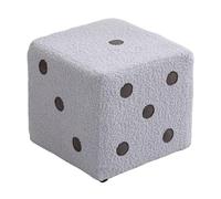 MESCXTY Dice Cubic Foot Stool,Furry Footrest Change Shoes Bench,Square Foot Stool Ottoman Seat Padded Foot Rest,for Living Room Hallway Office Lounge Dorm Room(30x30x26cm, Gray)