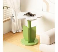 MESCXTY End Table, Cloud Shaped Chalk Side Table with Pedestal Base and Manufactured Wood Top in Trendy Style for Living Room Bedroom Office (White)
