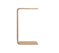 MESCXTY End Table -Scandinavian Rectangular Wood Side with C-Table Base in Rubber for Living Room Bedroom Balcony and Office, 1 Piece Natural 0.7" Thickness 14" L x 12" W 27.5" H