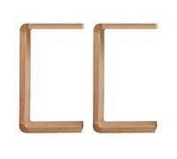 MESCXTY End Table -Scandinavian Rectangular Wood Side with C-Table Base in Rubber for Living Room Bedroom Balcony and Office, 2 Pieces Natural 1.3" Thickness 14" L x 10" W 24.5" H