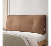 MESCXTY Faux Leather Headboard Pillow Support Upholstered,Lumbar Pillowboard Large Backrest Full Bedside Cushion,Sofa Bed Bunk with Removable Cover,Coffee,75inch/190cm
