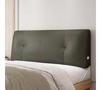 MESCXTY Faux Leather Headboard Pillow Support Upholstered,Lumbar Pillowboard Large Backrest Full Bedside Cushion,Sofa Bed Bunk with Removable Cover,Green2,51inch/130cm