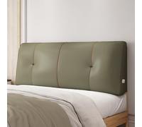 MESCXTY Faux Leather Headboard Pillow Support Upholstered,Lumbar Pillowboard Large Backrest Full Bedside Cushion,Sofa Bed Bunk with Removable Cover,Green1,71inch/Cal King