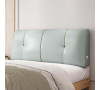 MESCXTY Faux Leather Headboard Pillow Support Upholstered,Lumbar Pillowboard Large Backrest Full Bedside Cushion,Sofa Bed Bunk with Removable Cover,Blue,39inch/Twin