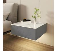 MESCXTY Floating Drawer Storage with Drawers Accent Table Nightstand Suspended Smart Bedside Wood Rack Glass Cabinet Dark Gray-White 1 Piece 16" L x W 7" H
