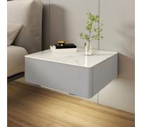 MESCXTY Floating Drawer Storage with Drawers Accent Table Nightstand Suspended Smart Bedside Wood Rack Glass Cabinet Gray-White 1 Piece 16" L x W 7" H