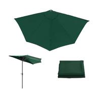 MESCXTY Half Umbrella Replacement Canopy for Outdoor Patio, Parasol 9ft, Top Cover 5 Ribs Pool, Deck, Yard(Dark Green)