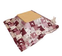 MESCXTY Japanese Kotatsus Table Solid Wood with Heater, Polyester Blanket, and Floor Mat Three Tabletop Colors Available s for Bedrooms(B,80x80x45cm)