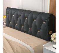 MESCXTY Large Headboard Cushion Wall Mounted Pillowboard,King Size Bed Rest Pillow Reading Wedge Lumbar Support Backrest for Dorm Room Daybed Bunk Bed,Black,Straps 75"/190cm
