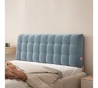 MESCXTY Large Pillowboard Cushion Full Headboard Wall Pillow Bed Backrest,Fleece Upholstered Wedge Mounted Reading Lumbar Support Pillow,Blue,Single/35x23x2In