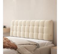 MESCXTY Large Pillowboard Cushion Full Headboard Wall Pillow Bed Backrest,Fleece Upholstered Wedge Mounted Reading Lumbar Support Pillow,Beige,Single/35x23x4In