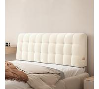 MESCXTY Large Pillowboard Cushion Full Headboard Wall Pillow Bed Backrest,Fleece Upholstered Wedge Mounted Reading Lumbar Support Pillow,Milky,King/79x23x2In