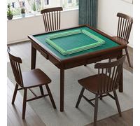 MESCXTY Mahjong Game Table Wooden Square with 4 Drawers - Multifunctional Design for Domino, Poker, and Jigsaw Puzzles, 34.5 inches