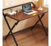 MESCXTY Minimalist Folding Desk,24 32 Inch Foldable Computer Desk for Small Spaces,Space Saving,Writing Work Table Home Office, Bedroom,Study,No Assembly(Brown,23.6" L x 15.7" W(60x40cm))