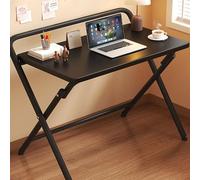 MESCXTY Minimalist Folding Desk,24 32 Inch Foldable Computer Desk for Small Spaces,Space Saving,Writing Work Table Home Office, Bedroom,Study,No Assembly(Black,31.5" L x 19.7" W(80x50cm))