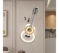 MESCXTY Modern Simple, Guitar Gifts, Wall Art with Clock, Simulation Instrument Acrylic Decor for Bedroom, Living Room, Music Room(Small)