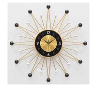 MESCXTY Modern Sunburst,Mid Century Large Metal Vintage for Living Room Decor,Silent Non Ticking Battery Operated,Black,31"