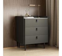 MESCXTY Nightstand, Contemporary Bed Side Table Solid Wood Frame Nightstand Classic Glam Bedside Cabinet 3 Drawers for Bedroom with Black Legs, Dark Gray 1 Piece 19.5" L x 16" D 22.5" H