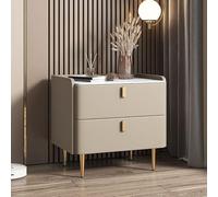 MESCXTY Nightstand, Modern Bedside Table End with Drawer, Stone Bed Nightstand Classic Glam Cabinet Furniture Wood Frame for Bedroom, Champagne 1 Piece 20" L x 16" W H