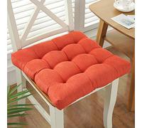 MESCXTY Nonslip Thick Chair Pads, Square Seat Cushion Corduroy Floor Solid Color Hip Shaping Pillow Winter Soft Cotton Overstuffed for Office Dining-Orange 40x40cm(16x16inch)