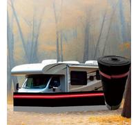 MESCXTY Red Fluorescent Stripes RV Skirt for 5th Wheel,Travel Trailer, Camper in Winter,Increases The Lifespan of Your RV's Exterior (21m/69ft)
