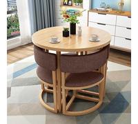 MESCXTY Round Dining Table and Chair Set, Office Reception Negotiation Combination, Leisure Area Home Balcony Small Table, Suitable for Lounge, Living Room (Color : Brown)