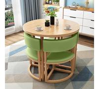 MESCXTY Round Dining Table and Chair Set, Office Reception Negotiation Combination, Leisure Area Home Balcony Small Table, Suitable for Lounge, Living Room (Color : Light Green)