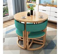 MESCXTY Round Dining Table and Chair Set, Office Reception Negotiation Combination, Leisure Area Home Balcony Small Table, Suitable for Lounge, Living Room (Color : Green 1)