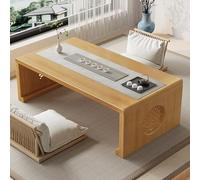 MESCXTY Rounded corner folding table home solid wood tatami kang simple bay window tea bed study desk computer low table,Suitable for sitting on the floor(B,120 * 50 * 35cm/47.2 * 19.7 * 13.8