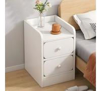 MESCXTY Scandinavian Bedside Nightstands Wood Bedroom Ultra-Narrow Table Small Narrow Edge Mini Gap Cabinet White with 2 Drawers 1 Piece 12" L x 13" W 20" H