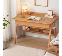 MESCXTY Scandinavian Office Study Desk, Contemporary Computer Desk Writing Work with Natural Wood Base, 39.5" L x 21.5" W 32" H Without Chairs
