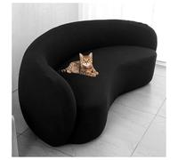 MESCXTY Semi-Circular Curved, Super Stretch Jacquard Couch Cover, Furniture Protector for Dogs, Washable(Black)