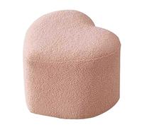 MESCXTY Small Footstool Ottoman,Heart Shaped Ottoman,Sherpa Upholstered Ottoman,Tufted Fabric Pouf,Comfortable Seat for Living Room Dorm Bedroom End Table,Wedding Gift