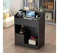 MESCXTY Small Reception Desk,White Reception Counter with Lockable Drawers,Lockable Lockers,Convenience Store,Clothing Store,Barber Shop,Beauty Salon,Hotel(60x40x110cm, Black)