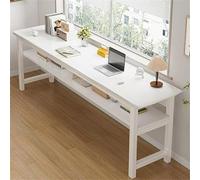 MESCXTY Square 15.7'' Front-to-Back Writing Office Desk Computer Rental House Long Table Rectangular Living Room Extra-Long White Shelf Included 63" L x 16" W 30" H