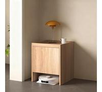 MESCXTY Storage Cabinet for Robot Vacuum Cleaner, Hidden Stand with Doors, Rack Pull-Out Top Water Change, Side Table Living Room, Home, Office(Beige,65cm/25.6in)