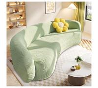MESCXTY Stretch Semi-Circular Curved, Sectional Couch Slipcover, Jacquard Cover Washable, for Dogs(Green,XXL(305-360cm))
