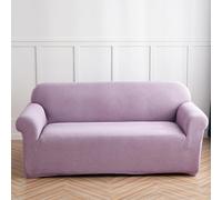 MESCXTY Stretch Sofa Covers for 3 Seats Slipcovers Living Room Feature Thick Checked Jacquard Fabric with Elastic Bottom, Furniture Protective Cover，Light Purple