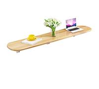 MESCXTY Wall-Mounted Folding Table,Heavy Duty Space Saving Dining Table,Long Collapsible Easy to Assemble Workbench Desk for Study Kitchen Dinner Laundry Bar(100x30cm(39x12), Wood Color)