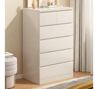 MESCXTY Wood Nightstand with Drawer Chest of Drawers Bedroom Bedside Storage Cabinet LivingRoom Wall White 6 1 Piece 24" L x 16" W 43" H
