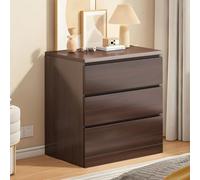 MESCXTY Wood Nightstand with Drawer Chest of Drawers Bedroom Bedside Storage Cabinet LivingRoom Wall Dark Walnut 3 1 Piece 24" L x 16" W 27" H