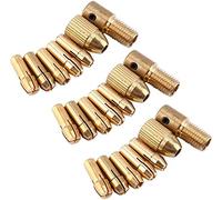 Mesee 0.5-3mm Brass Drill Chucks, Micro Electric Drill Bit Chuck Collet Mini Twist Drill Chuck Set with Allen Wrench for Rotary Tools Fits 2mm Shaft , 7Pcs/Set, 3 Set