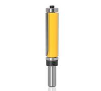 Mesee 1/2 Inch Shank Top and Bottom Bearing Flush Trim Pattern Router Bit Extra Long Template Bearing Trimming Cutter Woodworking Milling Cutting Tool